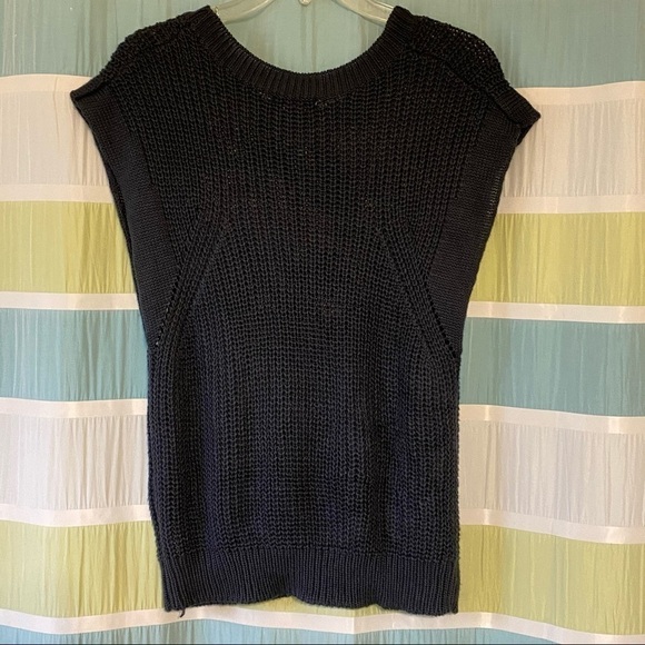 Cotton On Knit Sleeveless Sweater Navy Blue Sz Large - Picture 7 of 8
